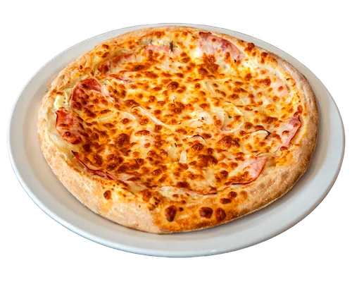 Pizza Creme Fraiche auf einem Teller