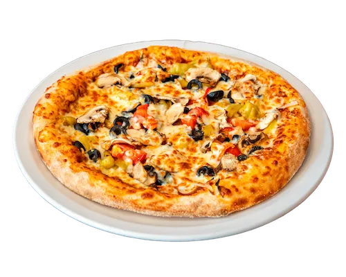 Vegetarische Pizza Vegi auf einem Teller