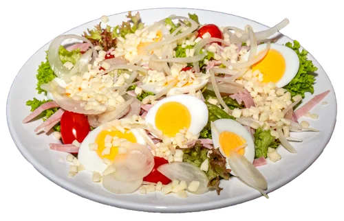 Gemischter Salat mit Schinken und Ei